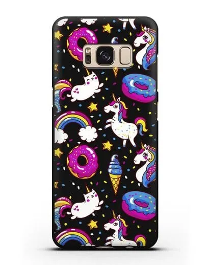 Чехол с дизайном Единороги, пончики, мороженое силиконовый для Samsung Galaxy S8 Plus [SM-G955F]