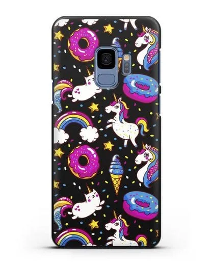 Чехол с дизайном Единороги, пончики, мороженое силиконовый для Samsung Galaxy S9 [SM-G960F]
