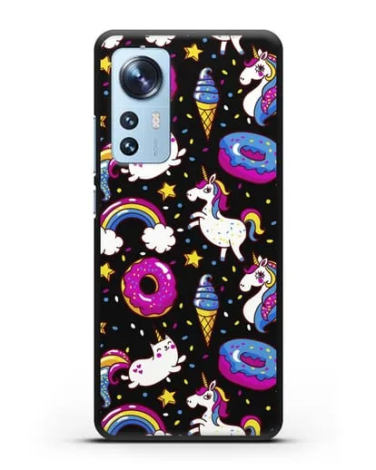 Чехол с дизайном Единороги, пончики, мороженое силиконовый для Xiaomi 12 Lite