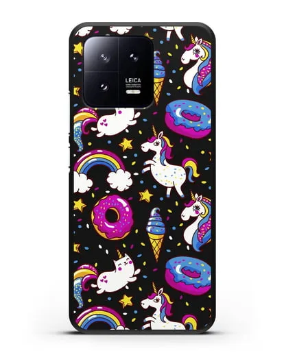 Чехол с дизайном Единороги, пончики, мороженое силиконовый для Xiaomi 13