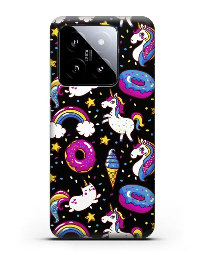 Чехол с дизайном Единороги, пончики, мороженое силиконовый для Xiaomi 14