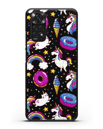 Чехол с дизайном Единороги, пончики, мороженое силиконовый для Xiaomi Redmi Note 11S