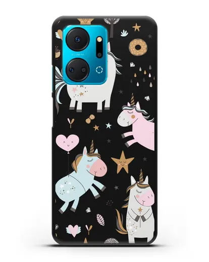 Чехол с дизайном Единороги из мира снов силиконовый для Honor X7a Plus