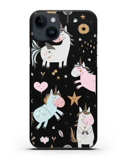 Чехол с дизайном Единороги из мира снов силиконовый для iPhone 14 Plus