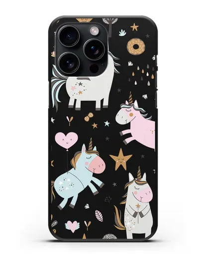 Чехол с дизайном Единороги из мира снов силиконовый для iPhone 15 Pro Max