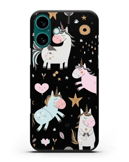 Чехол с дизайном Единороги из мира снов силиконовый для iPhone 16 Plus