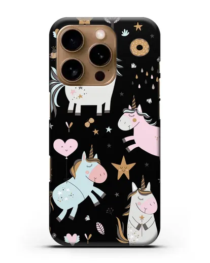 Чехол с дизайном Единороги из мира снов силиконовый для iPhone 16 Pro