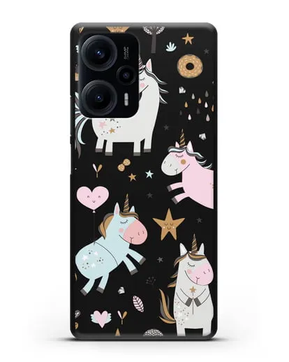 Чехол с дизайном Единороги из мира снов силиконовый для Xiaomi Poco F5