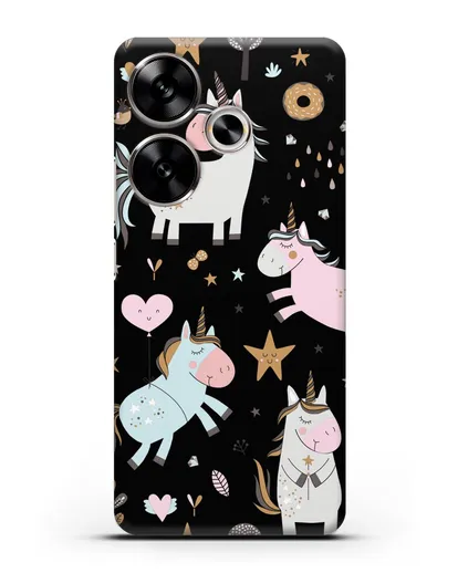 Чехол с дизайном Единороги из мира снов силиконовый для Xiaomi Poco F6