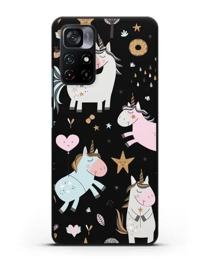 Чехол с дизайном Единороги из мира снов силиконовый для Xiaomi Poco M4 Pro 5G