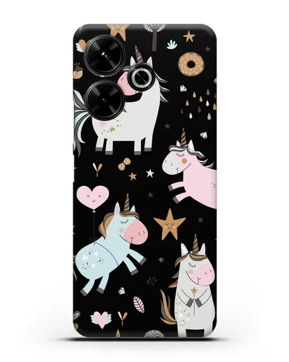 Чехол с дизайном Единороги из мира снов силиконовый для Xiaomi Poco M6