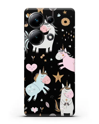 Чехол с дизайном Единороги из мира снов силиконовый для Xiaomi Poco M6 Pro