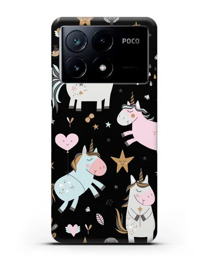 Чехол с дизайном Единороги из мира снов силиконовый для Xiaomi Poco X6 Pro