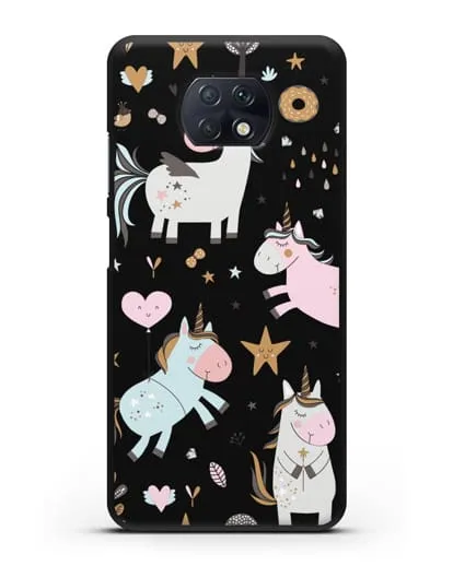 Чехол с дизайном Единороги из мира снов силиконовый для Xiaomi Redmi Note 9T