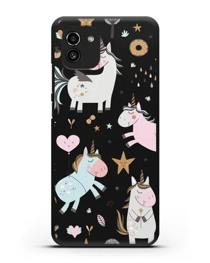Чехол с дизайном Единороги из мира снов силиконовый для Samsung Galaxy A03 [SM-A035]