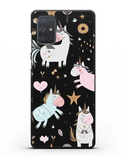 Чехол с дизайном Единороги из мира снов силиконовый для Samsung Galaxy A71 [SM-A715F]