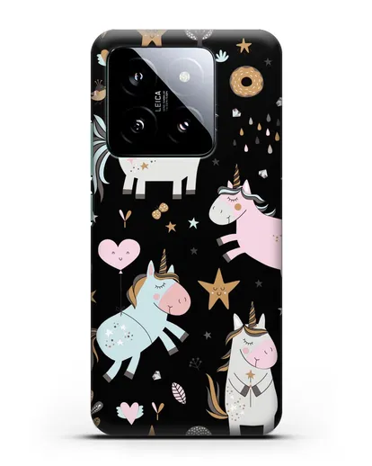 Чехол с дизайном Единороги из мира снов силиконовый для Xiaomi 14
