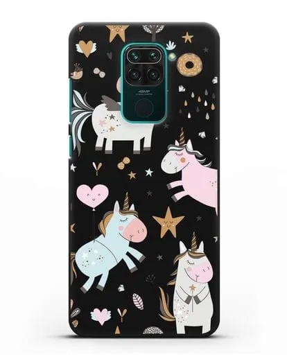 Чехол с дизайном Единороги из мира снов силиконовый для Xiaomi Redmi Note 9