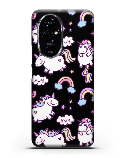 Чехол с дизайном Радужные единороги силиконовый для Honor 200