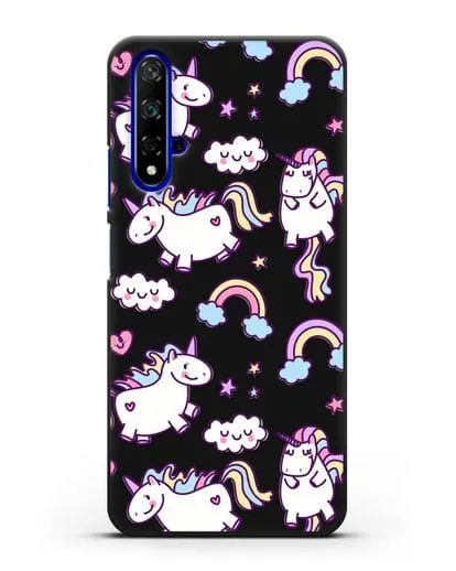 Чехол с дизайном Радужные единороги силиконовый для Honor 20