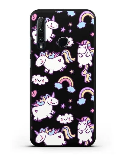 Чехол с дизайном Радужные единороги силиконовый для Honor 20e