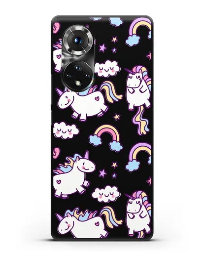 Чехол с дизайном Радужные единороги силиконовый для Honor 50