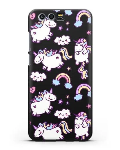 Чехол с дизайном Радужные единороги силиконовый для Honor 9