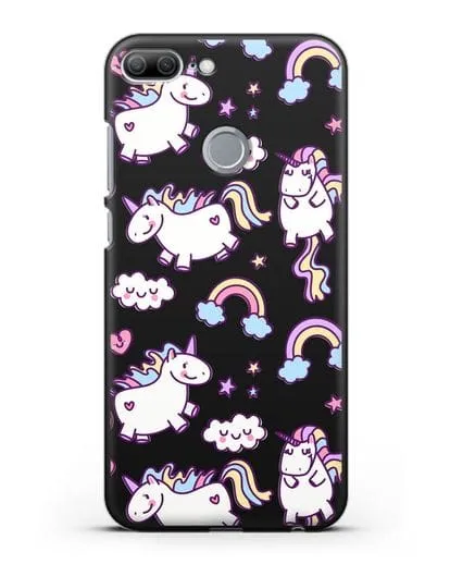 Чехол с дизайном Радужные единороги силиконовый для Honor 9 Lite