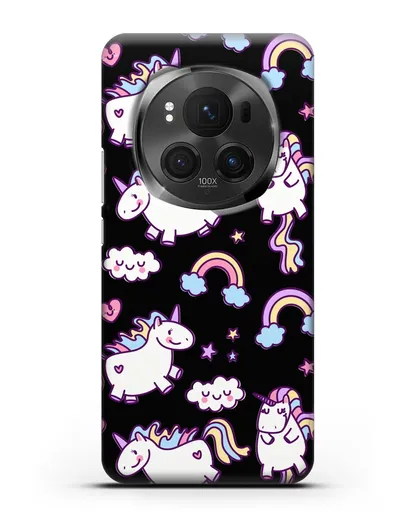 Чехол с дизайном Радужные единороги силиконовый для Honor Magic 6 Pro