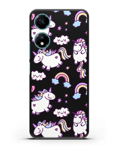 Чехол с дизайном Радужные единороги силиконовый для Honor X5 Plus