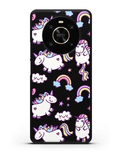 Чехол с дизайном Радужные единороги силиконовый для Honor X9
