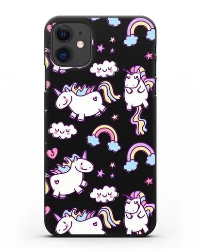 Чехол с дизайном Радужные единороги силиконовый для iPhone 11
