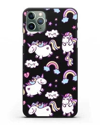 Чехол с дизайном Радужные единороги силиконовый для iPhone 11 Pro