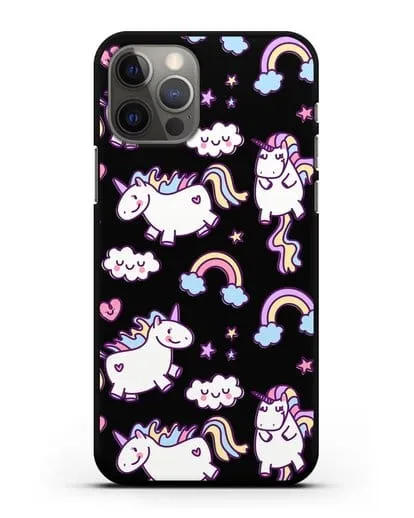 Чехол с дизайном Радужные единороги силиконовый для iPhone 12 Pro