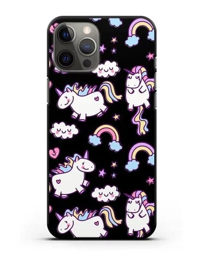 Чехол с дизайном Радужные единороги силиконовый для iPhone 12 Pro Max