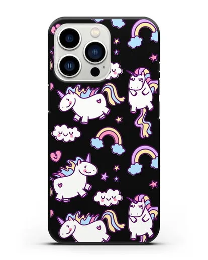 Чехол с дизайном Радужные единороги силиконовый для iPhone 13 Pro
