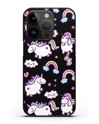 Чехол с дизайном Радужные единороги силиконовый для iPhone 14 Pro