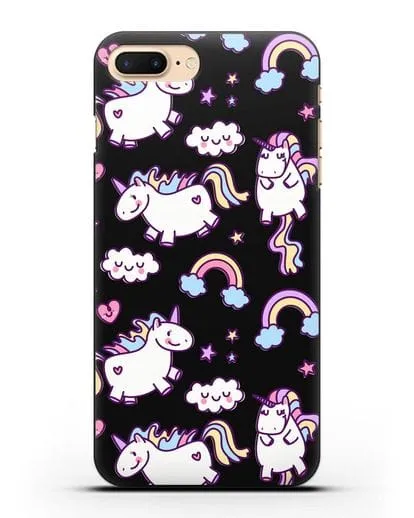 Чехол с дизайном Радужные единороги силиконовый для iPhone 8 Plus