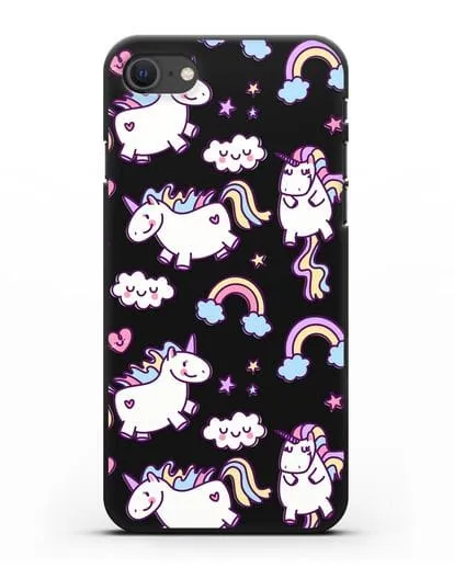 Чехол с дизайном Радужные единороги силиконовый для iPhone SE 2020