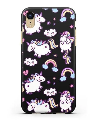 Чехол с дизайном Радужные единороги силиконовый для iPhone XR