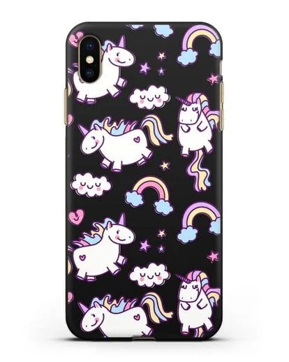 Чехол с дизайном Радужные единороги силиконовый для iPhone XS Max