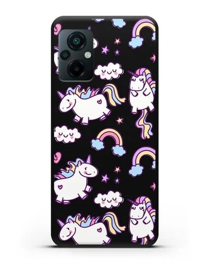 Чехол с дизайном Радужные единороги силиконовый для Xiaomi Poco M5