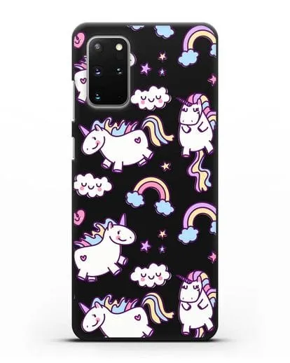 Чехол с дизайном Радужные единороги силиконовый для Samsung Galaxy S20 Plus [SM-G985F]