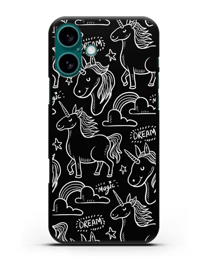 Чехол с дизайном Волшебный единорог силиконовый для iPhone 16 Plus
