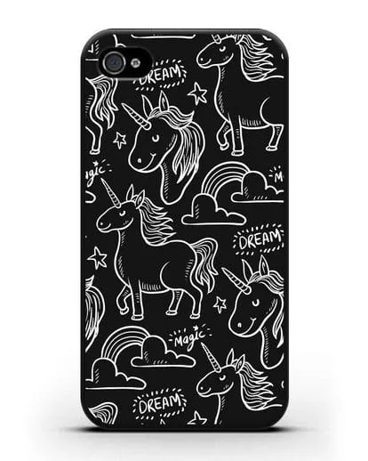 Чехол с дизайном Волшебный единорог силиконовый для iPhone 4/4s