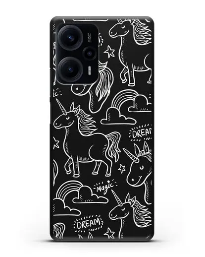 Чехол с дизайном Волшебный единорог силиконовый для Xiaomi Poco F5