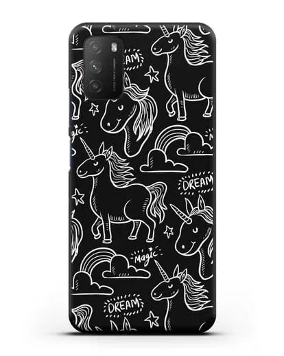 Чехол с дизайном Волшебный единорог силиконовый для Xiaomi Poco M3