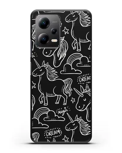 Чехол с дизайном Волшебный единорог силиконовый для Xiaomi Poco X5