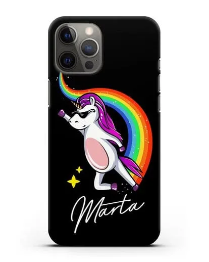 Именной чехол Единорог-супермен силиконовый для iPhone 12 Pro Max