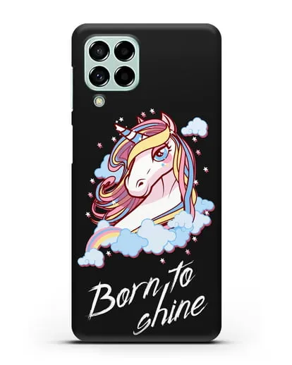 Чехол с рисунком единорога и надписью Born to shine силиконовый для Samsung Galaxy M53 [SM-M536]